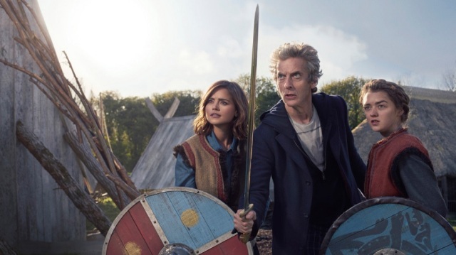 So crazy it just might work. Left to right: Clara (Jenna Coleman), Doctor (Peter Capaldi), Ashildr (Maisie Williams)